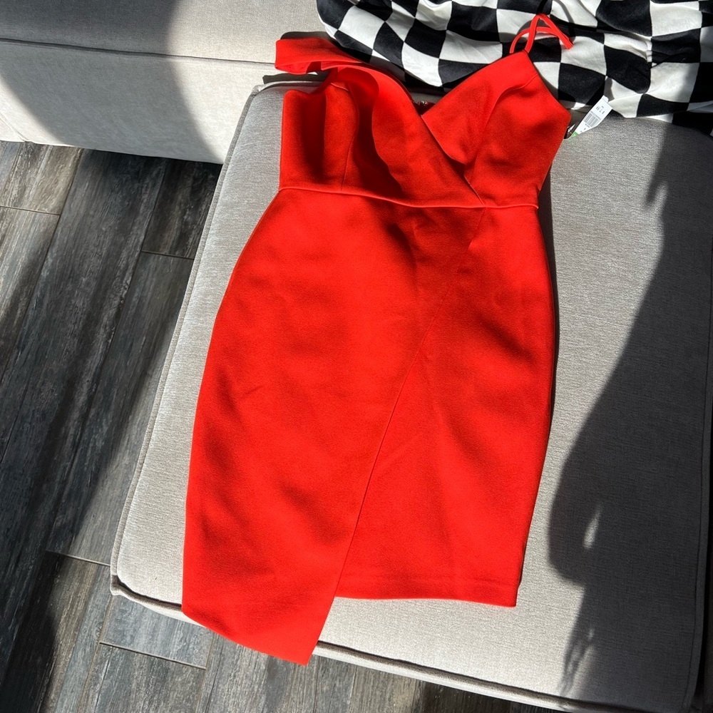 BCBGMaxAzria Red Asymmetrical Dress - Picture 5 of 7